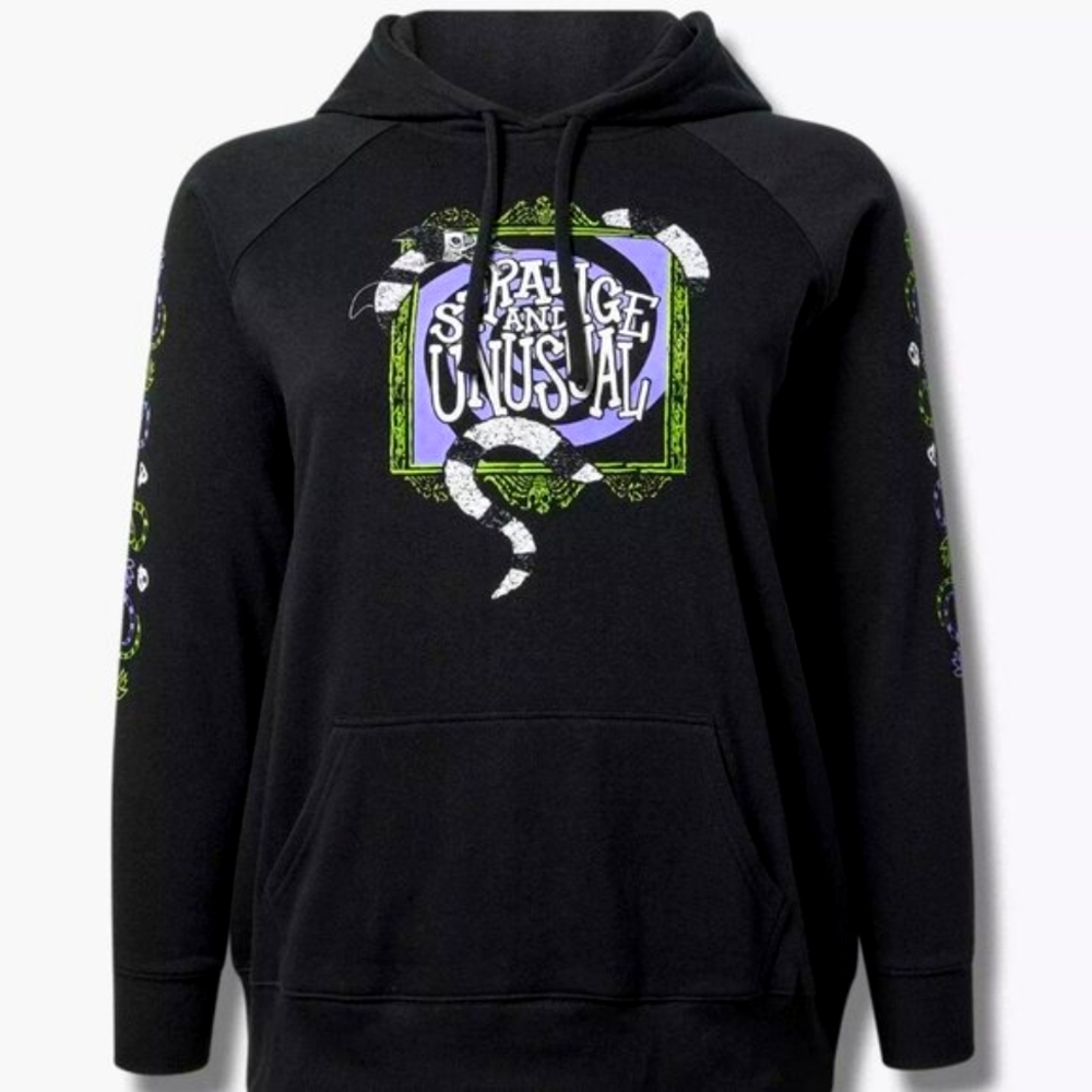 ❤️NWT VINTAGE TORRID FLEECE HOODIE SWEATSHIRT BEETLEJUICE MOVIE SANDWORM PLUS 2X